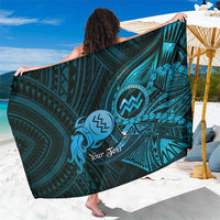 Personalised Polynesia Zodiac Aquarius Sarong Galaxy Polynesian Pattern Chest Tattoo Style LT14 One Size 44 x 66 inches Blue - Polynesian Pride