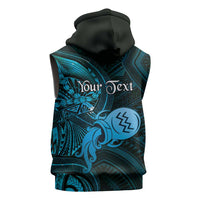 Personalised Polynesia Zodiac Aquarius Sleeveless Hoodie Galaxy Polynesian Pattern Chest Tattoo Style LT14 - Polynesian Pride