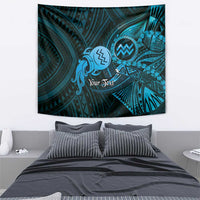 Personalised Polynesia Zodiac Aquarius Tapestry Galaxy Polynesian Pattern Chest Tattoo Style