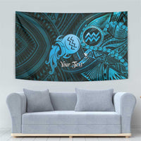 Personalised Polynesia Zodiac Aquarius Tapestry Galaxy Polynesian Pattern Chest Tattoo Style