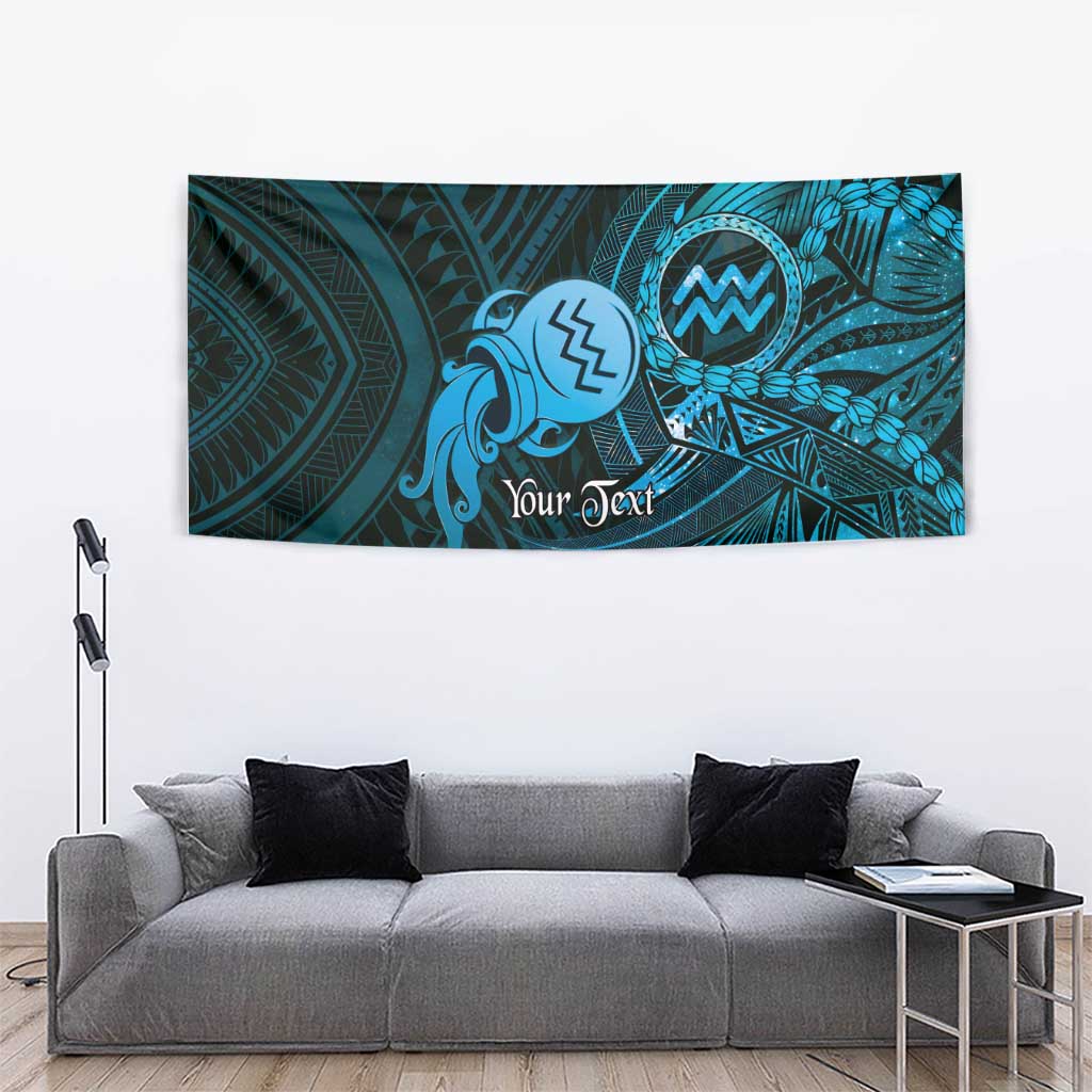 Personalised Polynesia Zodiac Aquarius Tapestry Galaxy Polynesian Pattern Chest Tattoo Style