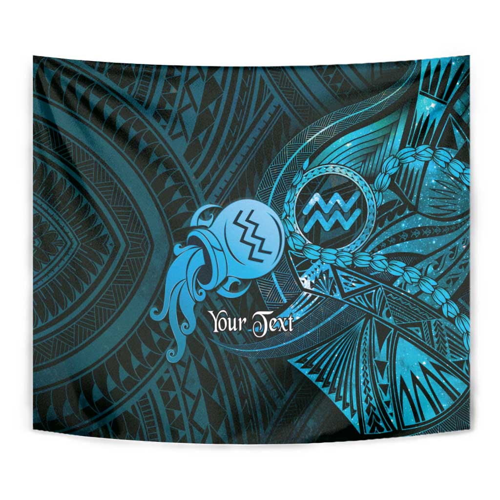 Personalised Polynesia Zodiac Aquarius Tapestry Galaxy Polynesian Pattern Chest Tattoo Style