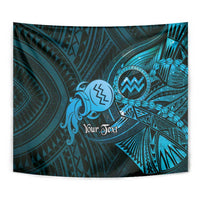 Personalised Polynesia Zodiac Aquarius Tapestry Galaxy Polynesian Pattern Chest Tattoo Style