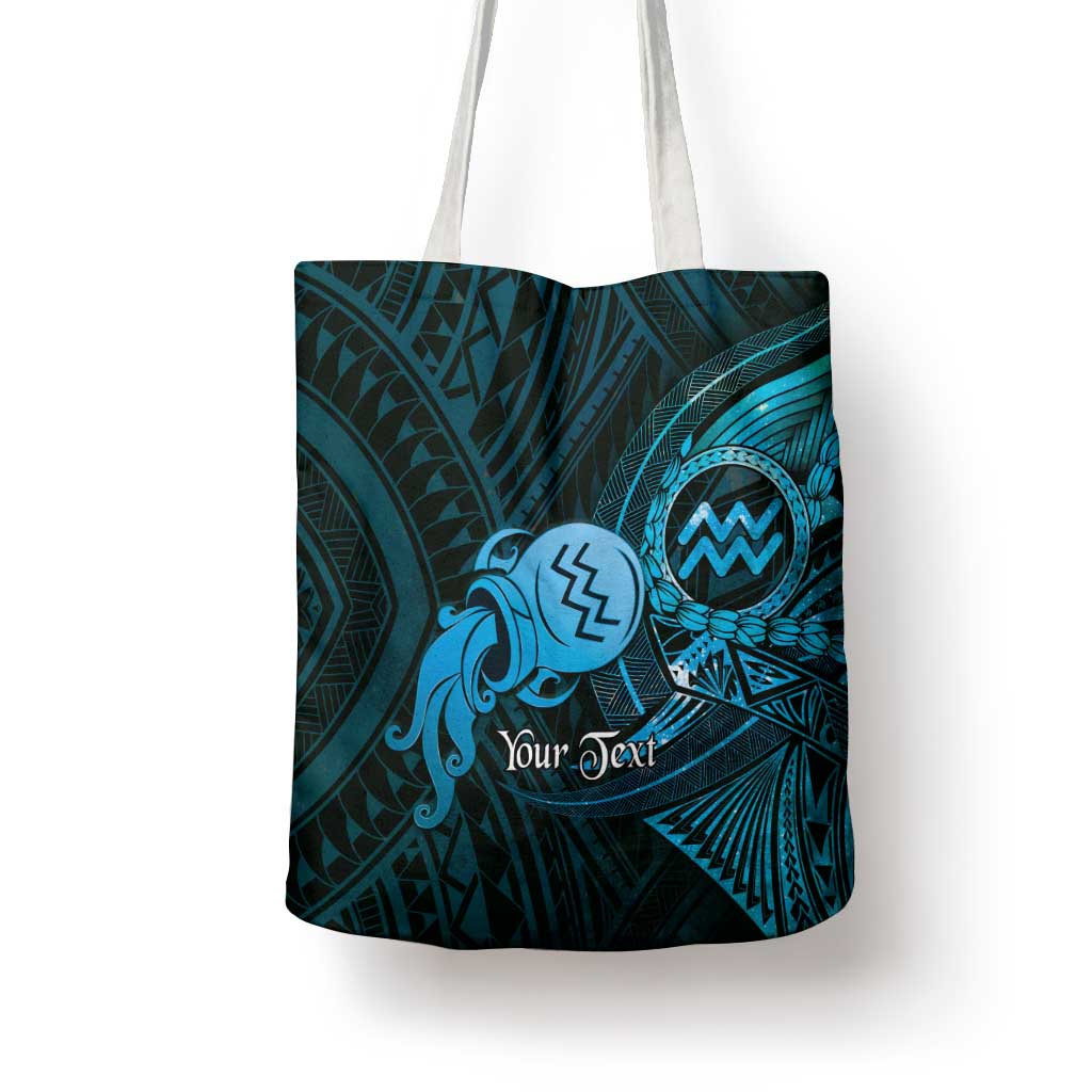 Personalised Polynesia Zodiac Aquarius Tote Bag Galaxy Polynesian Pattern Chest Tattoo Style LT14 - Polynesian Pride