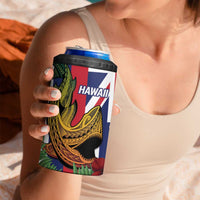 Hawaii And Tonga 4 in 1 Can Cooler Tumbler Shark Tattoo With Tongan Coat Of Arms