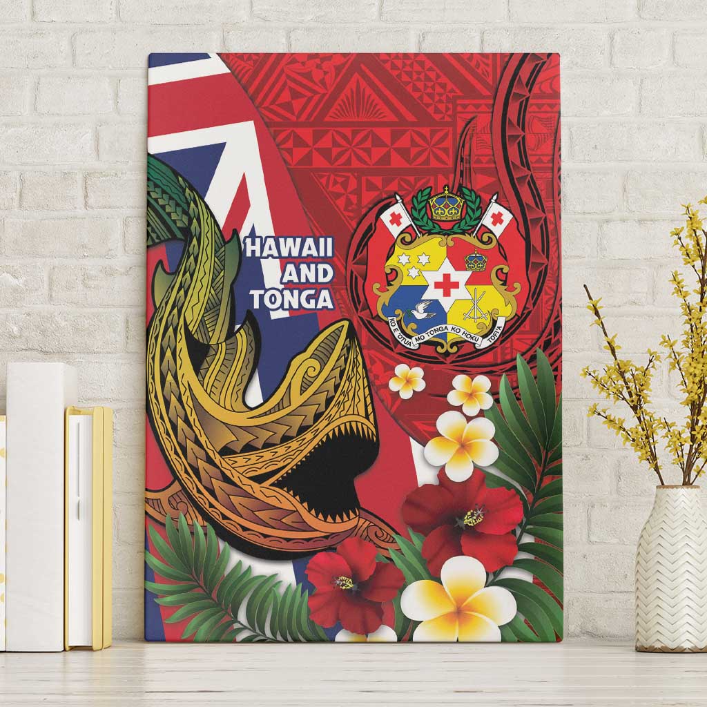 Hawaii And Tonga Canvas Wall Art Shark Tattoo With Tongan Coat Of Arms