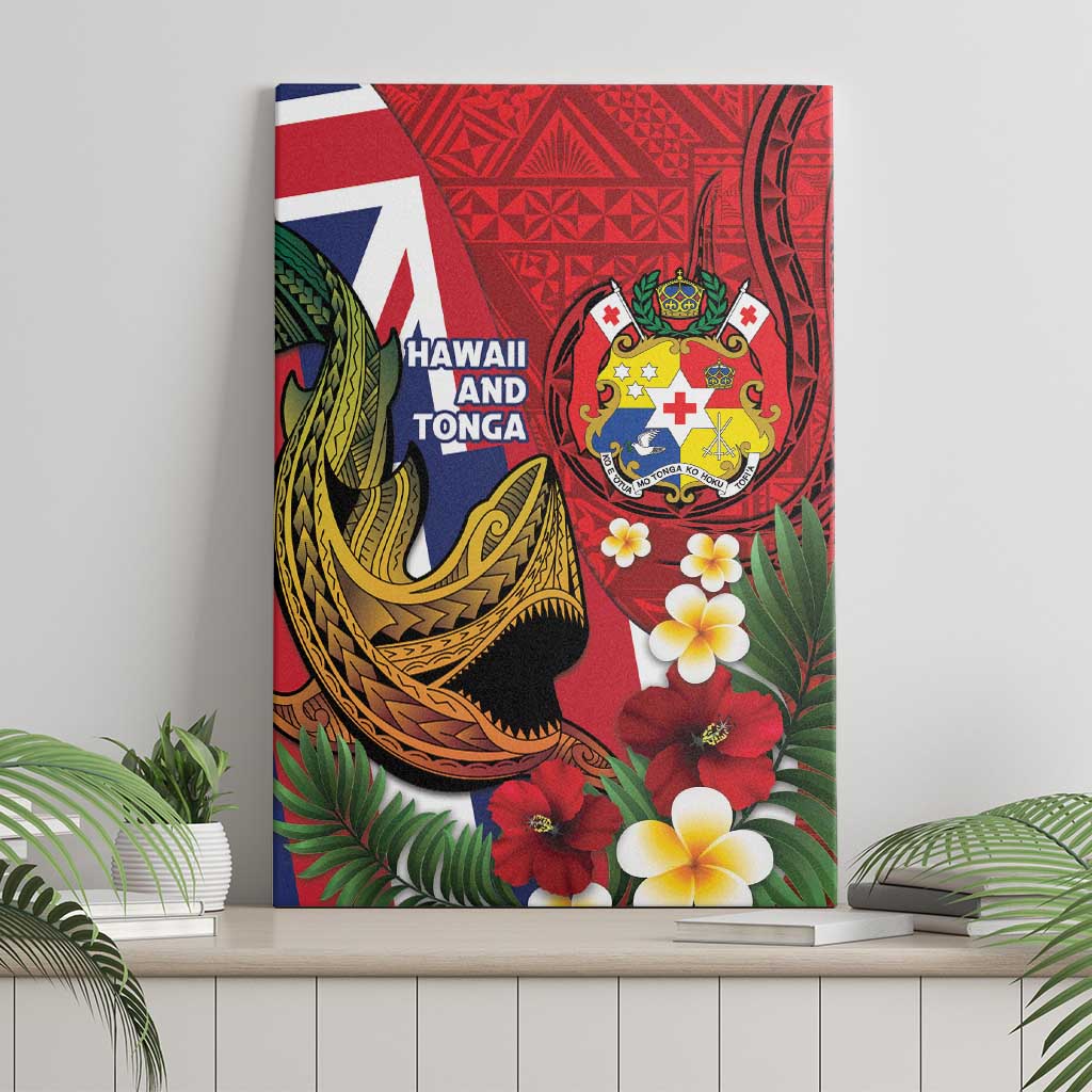 Hawaii And Tonga Canvas Wall Art Shark Tattoo With Tongan Coat Of Arms