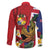 Hawaii And Tonga Family Matching Off The Shoulder Long Sleeve Dress and Hawaiian Shirt Shark Tattoo With Tongan Coat Of Arms