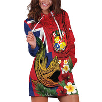 Hawaii And Tonga Hoodie Dress Shark Tattoo With Tongan Coat Of Arms