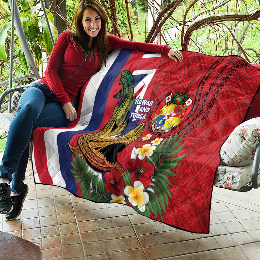 Hawaii And Tonga Quilt Shark Tattoo With Tongan Coat Of Arms