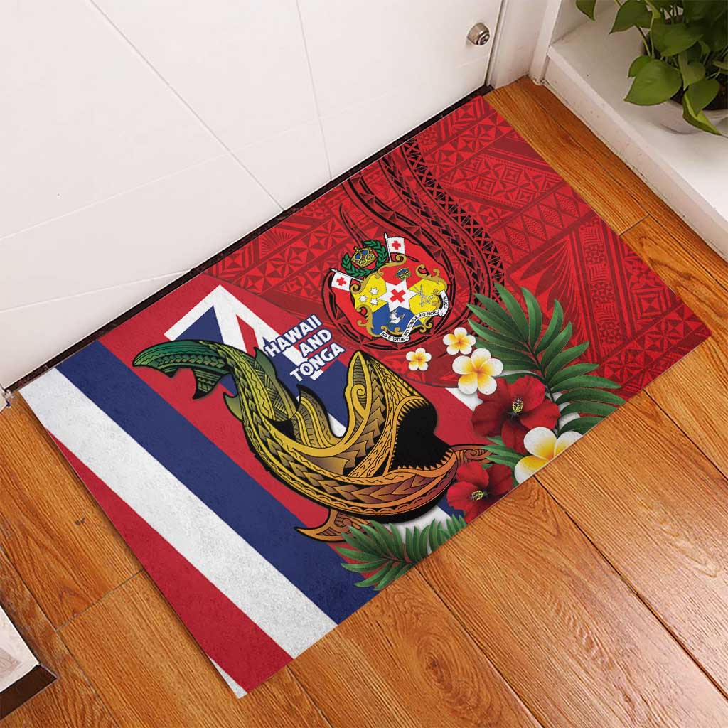 Hawaii And Tonga Rubber Doormat Shark Tattoo With Tongan Coat Of Arms