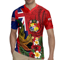 Hawaii And Tonga Rugby Jersey Shark Tattoo With Tongan Coat Of Arms