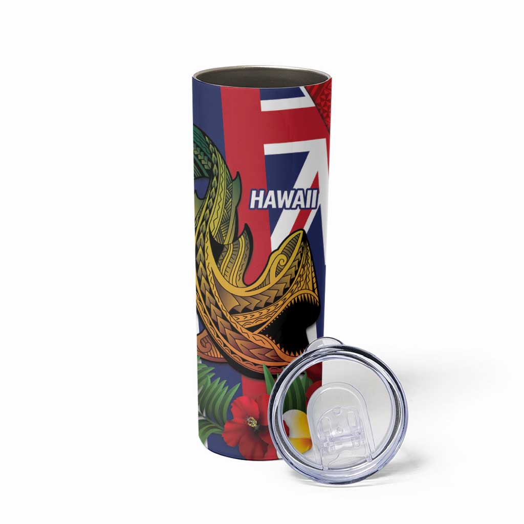 Hawaii And Tonga Skinny Tumbler Shark Tattoo With Tongan Coat Of Arms
