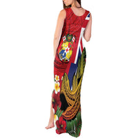 Hawaii And Tonga Tank Maxi Dress Shark Tattoo With Tongan Coat Of Arms