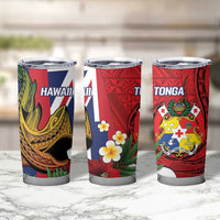 Hawaii And Tonga Tumbler Cup Shark Tattoo With Tongan Coat Of Arms