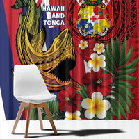 Hawaii And Tonga Window Curtain Shark Tattoo With Tongan Coat Of Arms