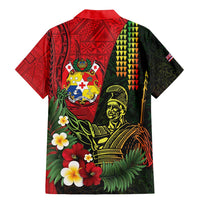 Hawaii And Tonga Family Matching Mermaid Dress and Hawaiian Shirt King Kamehameha Tribal Ngatu Pattern