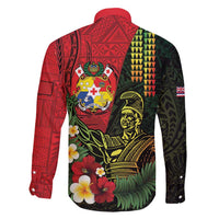 Hawaii And Tonga Family Matching Puletasi and Hawaiian Shirt King Kamehameha Tribal Ngatu Pattern