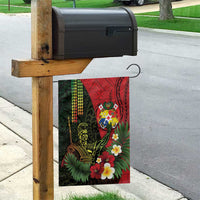 Hawaii And Tonga Garden Flag King Kamehameha Tribal Ngatu Pattern