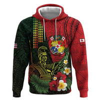 Hawaii And Tonga Hoodie King Kamehameha Tribal Ngatu Pattern