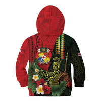 Hawaii And Tonga Kid Hoodie King Kamehameha Tribal Ngatu Pattern
