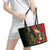 Hawaii And Tonga Leather Tote Bag King Kamehameha Tribal Ngatu Pattern