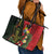 Hawaii And Tonga Leather Tote Bag King Kamehameha Tribal Ngatu Pattern