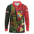 Hawaii And Tonga Long Sleeve Polo Shirt King Kamehameha Tribal Ngatu Pattern