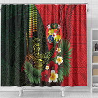 Hawaii And Tonga Shower Curtain King Kamehameha Tribal Ngatu Pattern