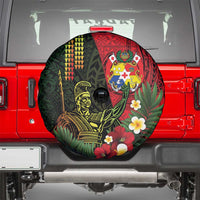 Hawaii And Tonga Spare Tire Cover King Kamehameha Tribal Ngatu Pattern
