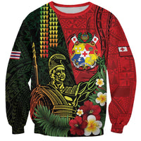 Hawaii And Tonga Sweatshirt King Kamehameha Tribal Ngatu Pattern