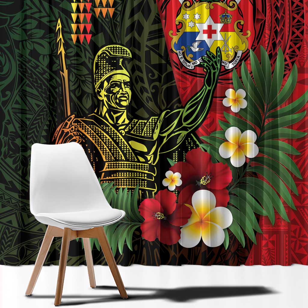 Hawaii And Tonga Window Curtain King Kamehameha Tribal Ngatu Pattern