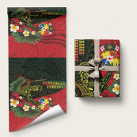 Hawaii And Tonga Wrapping Paper King Kamehameha Tribal Ngatu Pattern - Polynesian Pride