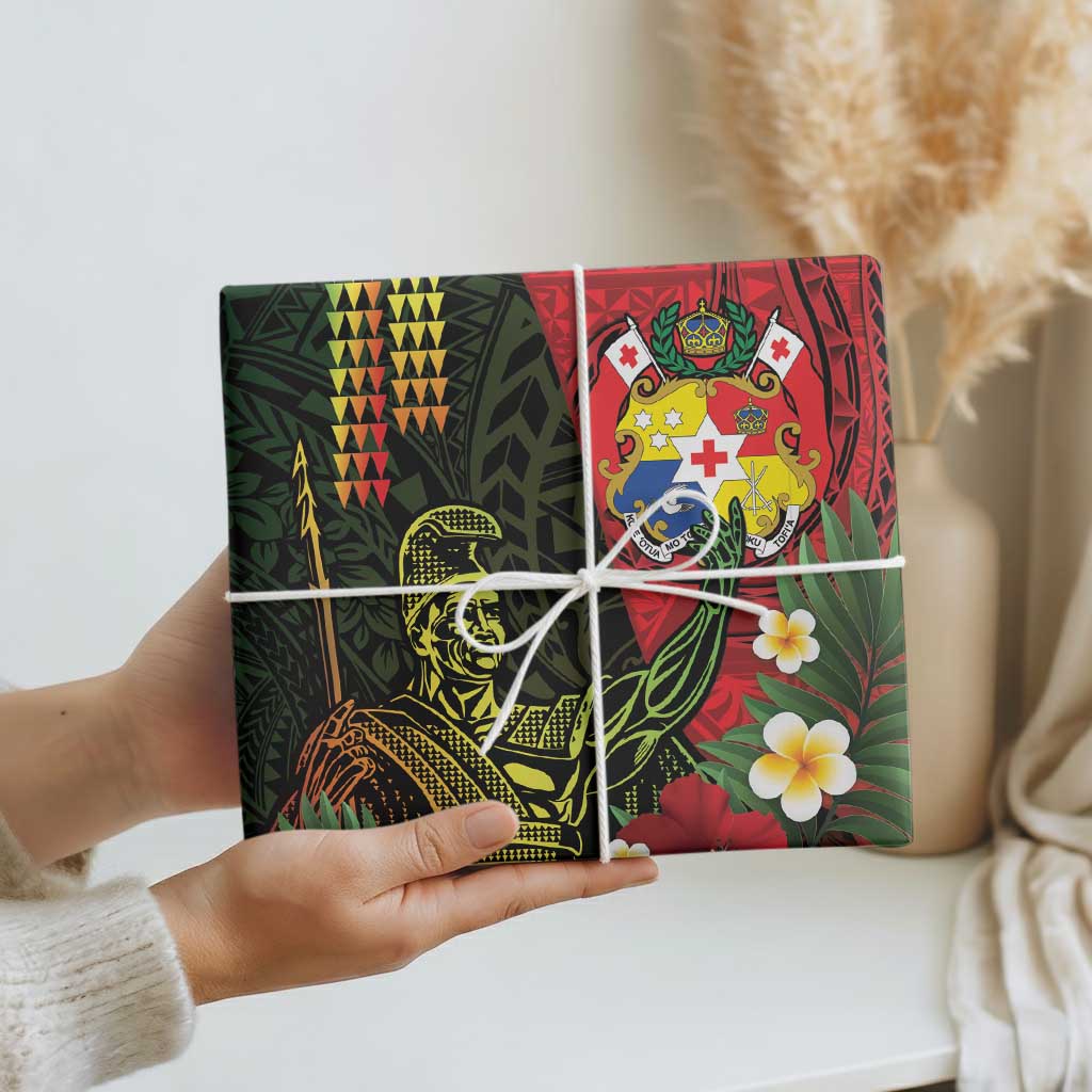 Hawaii And Tonga Wrapping Paper King Kamehameha Tribal Ngatu Pattern - Polynesian Pride