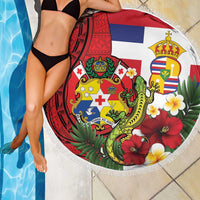 Hawaii And Tonga Beach Blanket King Kalakaua Tribal Gecko Tongan Ngatu