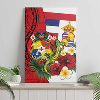 Hawaii And Tonga Canvas Wall Art King Kalakaua Tribal Gecko Tongan Ngatu