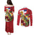 Hawaii And Tonga Couples Matching Puletasi and Long Sleeve Button Shirt King Kalakaua Tribal Gecko Tongan Ngatu