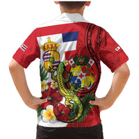 Hawaii And Tonga Family Matching Mermaid Dress and Hawaiian Shirt King Kalakaua Tribal Gecko Tongan Ngatu