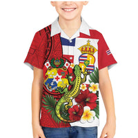 Hawaii And Tonga Family Matching Mermaid Dress and Hawaiian Shirt King Kalakaua Tribal Gecko Tongan Ngatu