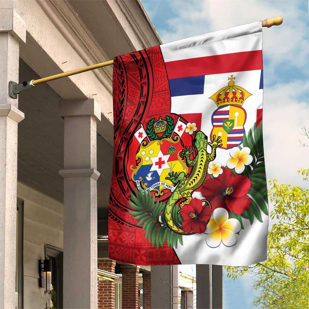 Hawaii And Tonga Garden Flag King Kalakaua Tribal Gecko Tongan Ngatu