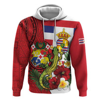 Hawaii And Tonga Hoodie King Kalakaua Tribal Gecko Tongan Ngatu