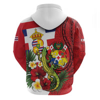 Hawaii And Tonga Hoodie King Kalakaua Tribal Gecko Tongan Ngatu