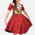 Hawaii And Tonga Kid Short Sleeve Dress King Kalakaua Tribal Gecko Tongan Ngatu