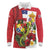 Hawaii And Tonga Long Sleeve Polo Shirt King Kalakaua Tribal Gecko Tongan Ngatu