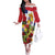 Hawaii And Tonga Off The Shoulder Long Sleeve Dress King Kalakaua Tribal Gecko Tongan Ngatu