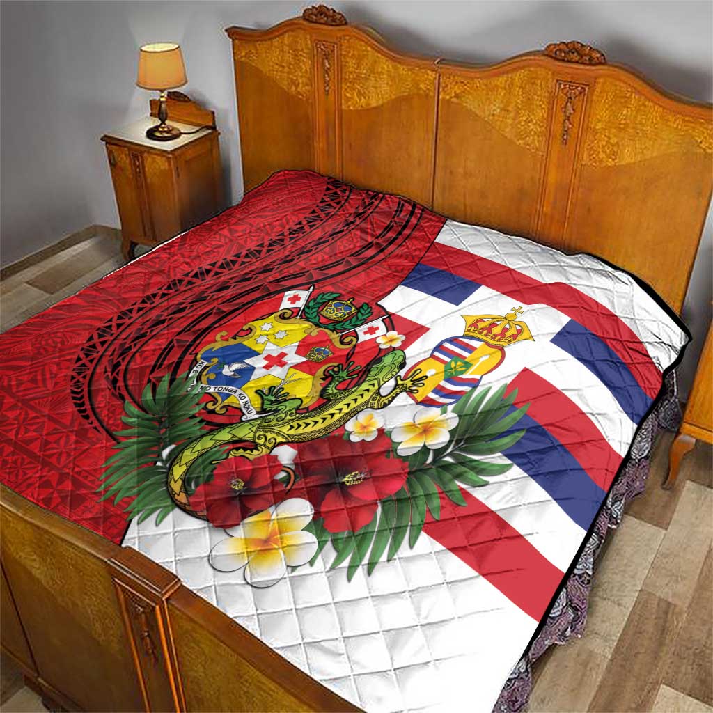Hawaii And Tonga Quilt King Kalakaua Tribal Gecko Tongan Ngatu