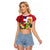 Hawaii And Tonga Raglan Cropped T Shirt King Kalakaua Tribal Gecko Tongan Ngatu
