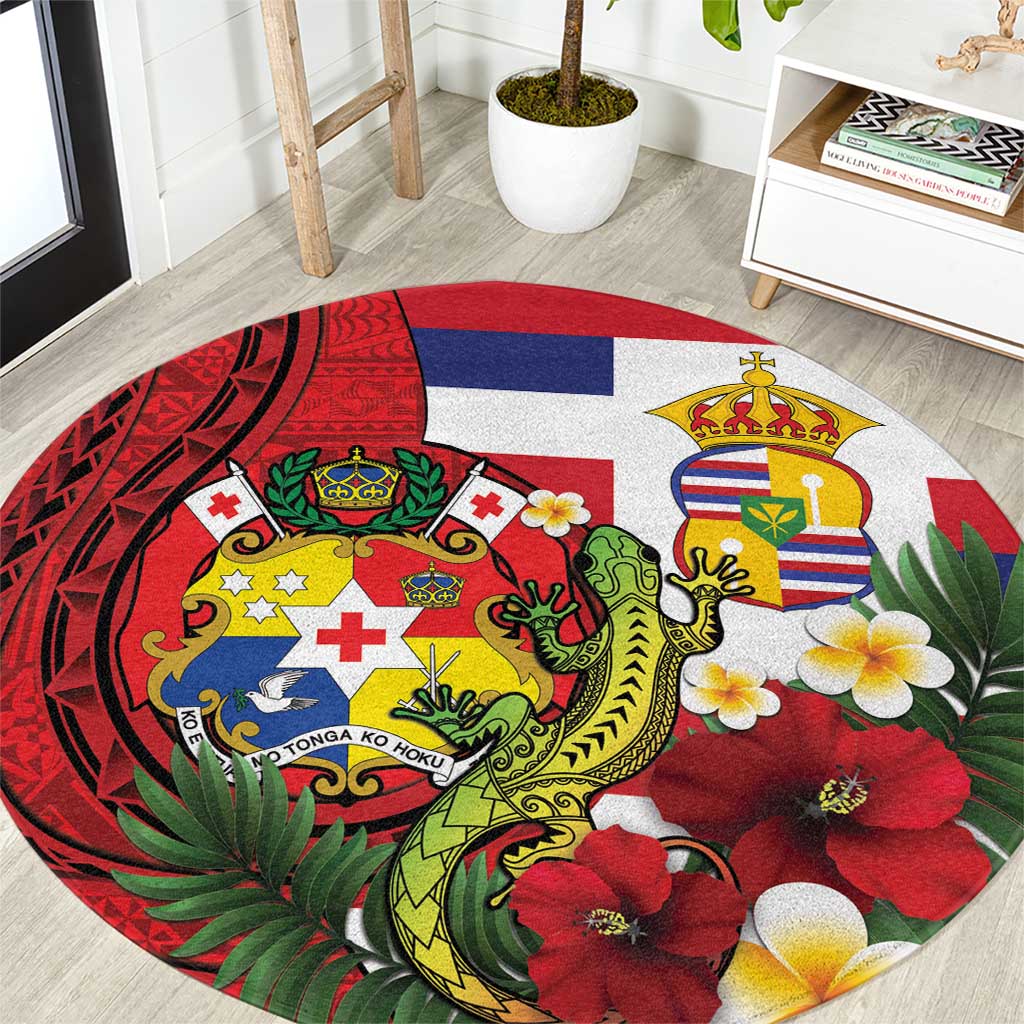 Hawaii And Tonga Round Carpet King Kalakaua Tribal Gecko Tongan Ngatu
