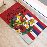 Hawaii And Tonga Rubber Doormat King Kalakaua Tribal Gecko Tongan Ngatu