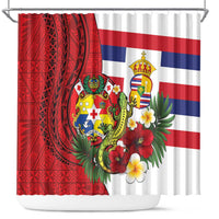 Hawaii And Tonga Shower Curtain King Kalakaua Tribal Gecko Tongan Ngatu
